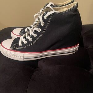 Converse Black and White High-Top Wedge Sneakers